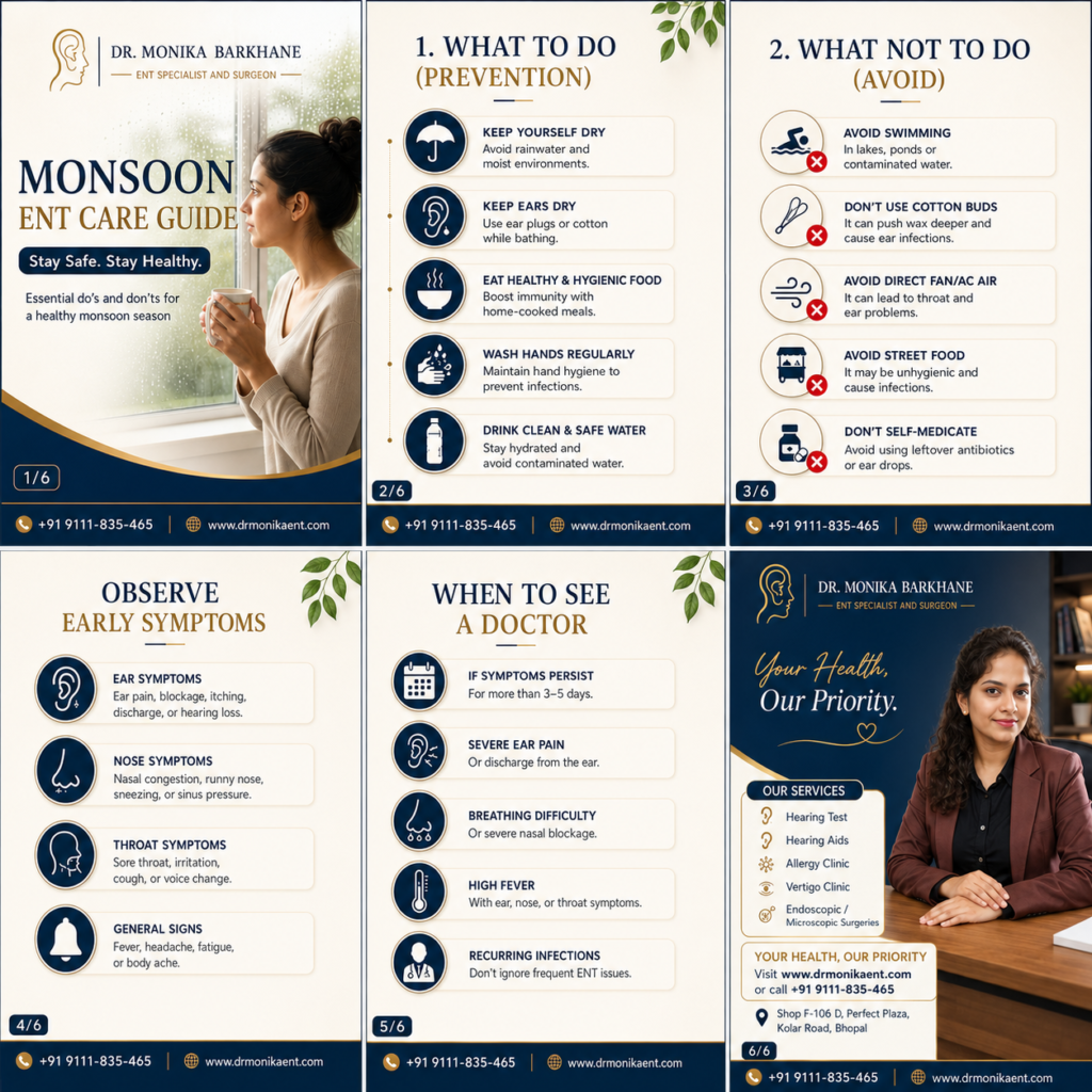 Monsoon ENT Care: Protecting Your Ears, Nose, and Throat During the Rainy Season. DR MONIKA BARKHANE ENT SPECIALIST