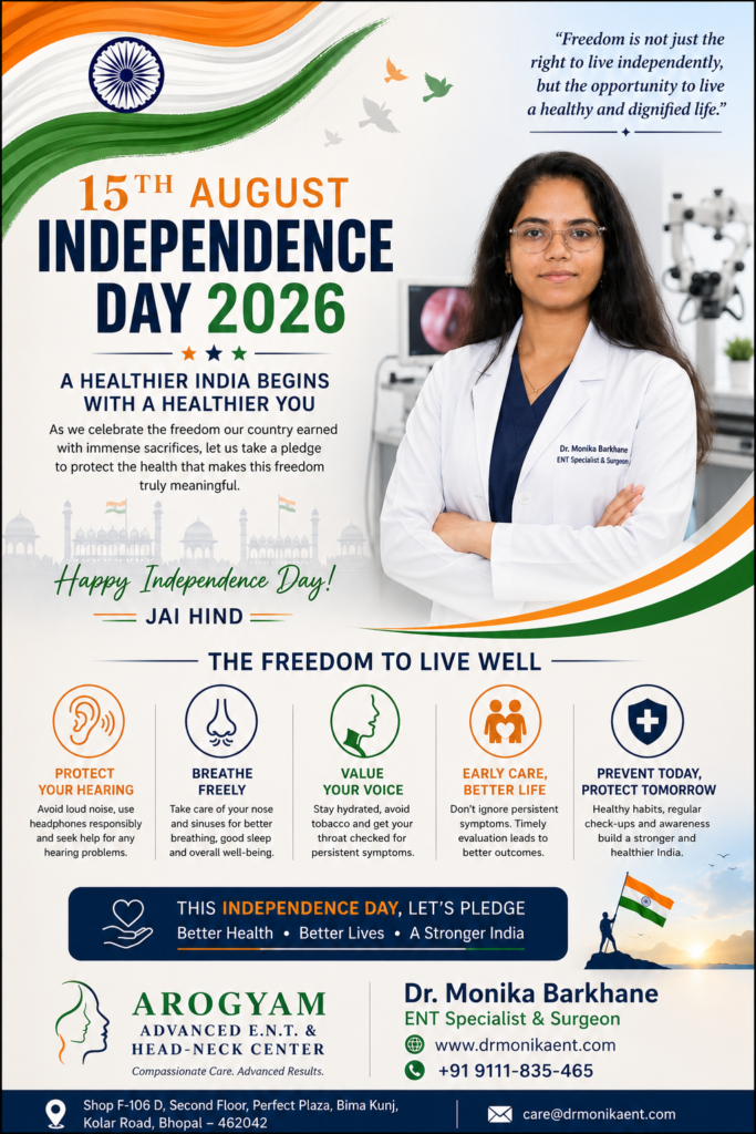 Dr. Monika Barkhane ENT Specialist and Surgeon DNB E.N.T (Chandigarh) , D.L.O( Gandhi Medical College,Bhopal), M.B.B.S Arogyam Advanced E.N.T. & Head-Neck Center